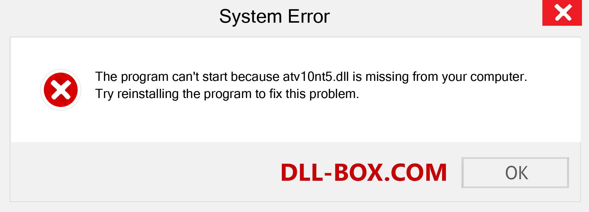  atv10nt5.dll file is missing?. Download for Windows 7, 8, 10 - Fix  atv10nt5 dll Missing Error on Windows, photos, images